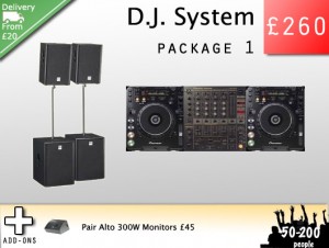 DJ Equipment Hire Package 1 DJ Equipment hire