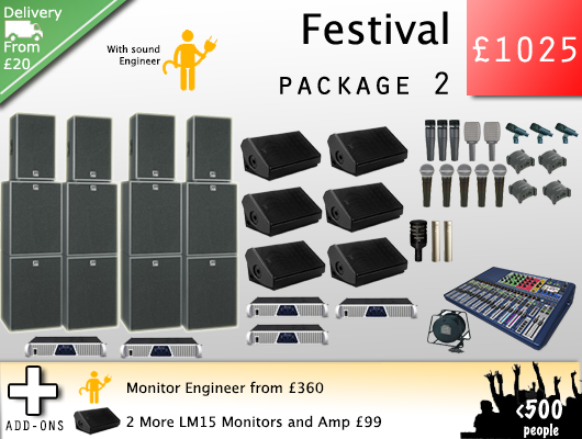 Festival stages, sound and light